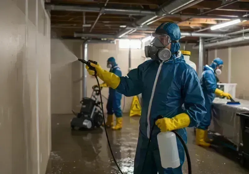 Basement Sanitization and Antimicrobial Treatment process in Saugus, MA